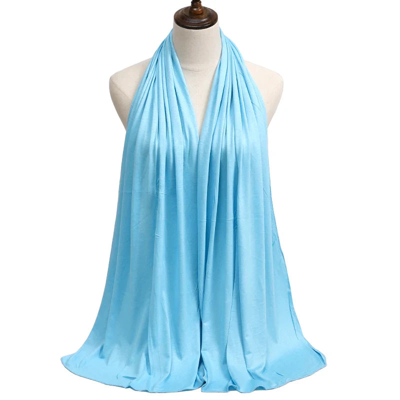 New Jersey Women's 2025 Muslim Fashion Modal Cotton Hijab – Soft, Solid Color Long Scarf High-Quality Headwrap