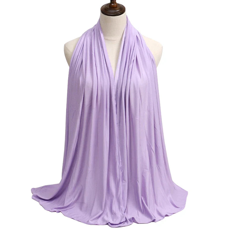 New Jersey Women's 2025 Muslim Fashion Modal Cotton Hijab – Soft, Solid Color Long Scarf High-Quality Headwrap