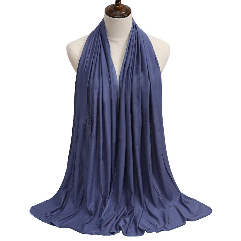 New Jersey Women's 2025 Muslim Fashion Modal Cotton Hijab – Soft, Solid Color Long Scarf High-Quality Headwrap