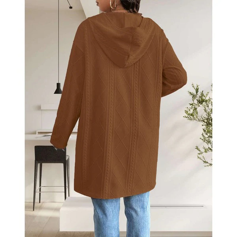 Women’s Long Cable Knit Cardigan – Cozy Open Front Sweater, Layering Knitwear