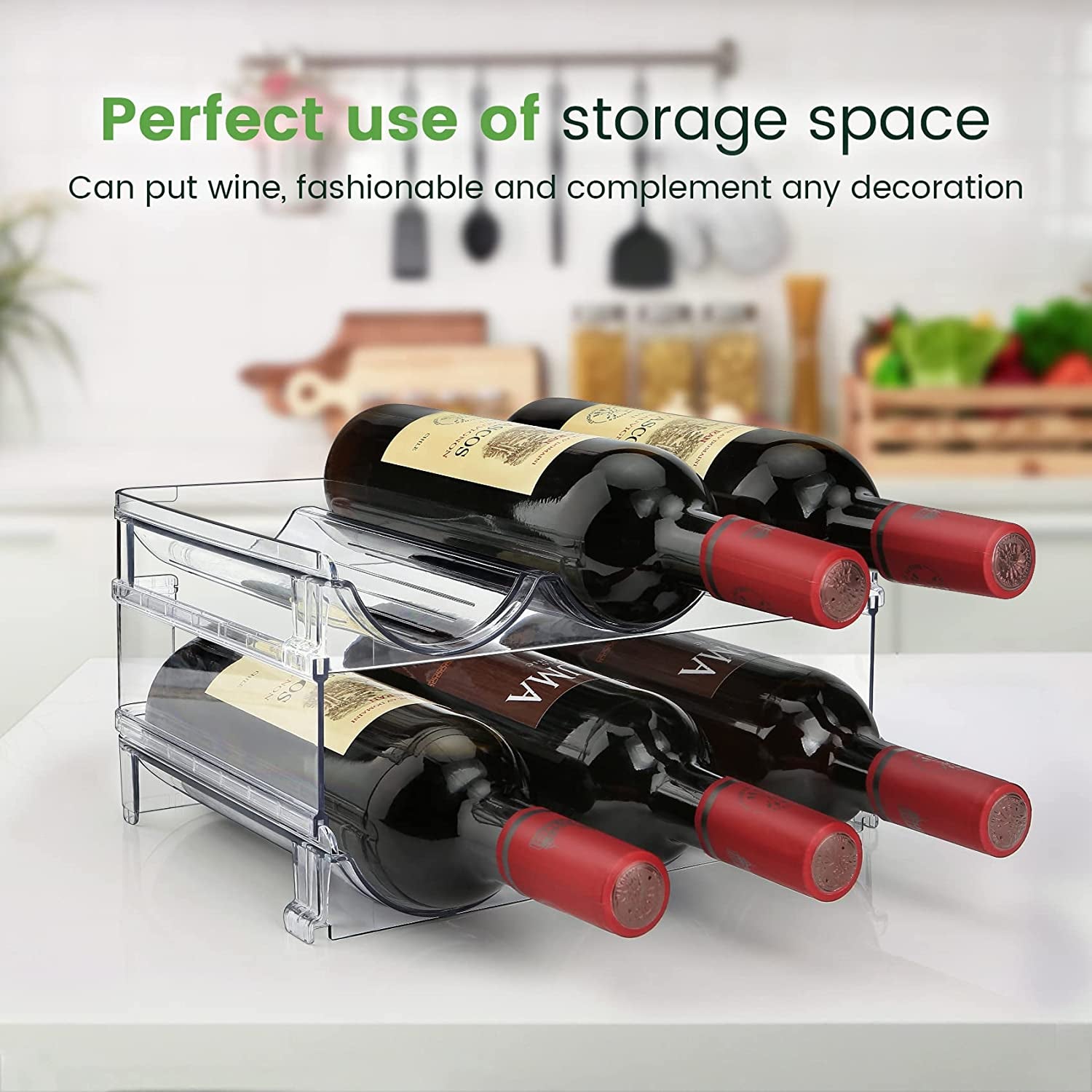 Maximize Your Space & Style – Premium 2-Tier Water Bottle Organizer for a Clutter-Free Life, perfect for kitchens, fridges, or gym areas.