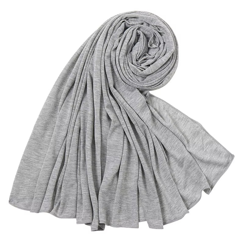 Soft Cotton Jersey Hijab Scarf for Women – Plain Long Muslim Head Wrap, Modest Turban Shawl, Lightweight Jersey Headscarf for Abaya & Everyday Wear