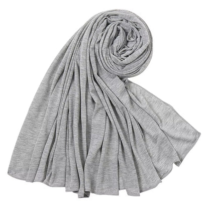 Soft Cotton Jersey Hijab Scarf for Women – Plain Long Muslim Head Wrap, Modest Turban Shawl, Lightweight Jersey Headscarf for Abaya & Everyday Wear