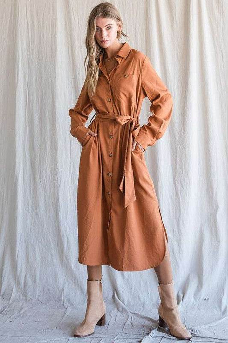 ATLASORA Women’s Button-Down Long Shirt Dress – Casual Loose Fit, Plus Size