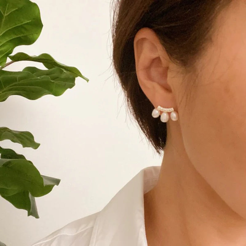 ATLASORA Mini Pearl Stud Earrings – Dainty Tiny Earrings for Women, Classic Elegant Jewelry