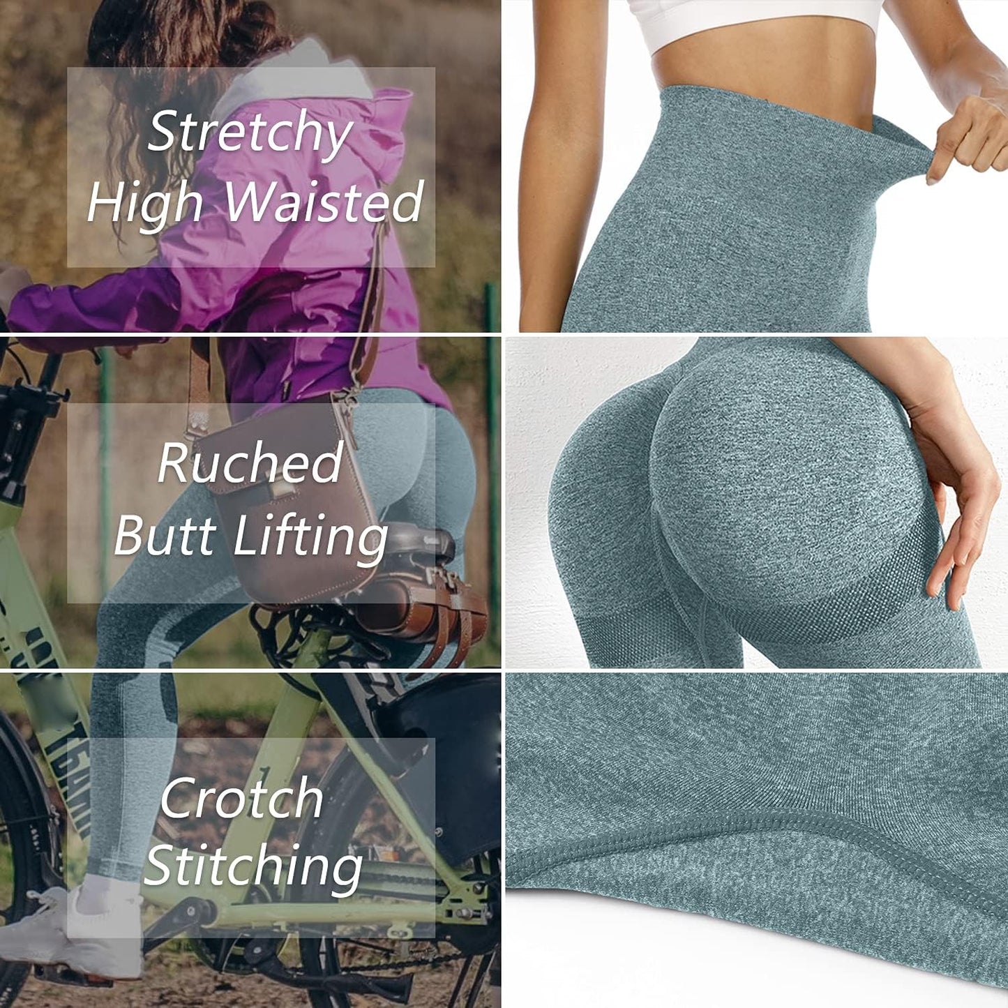 High Waist Workout Leggings for Women – Tummy Control & Butt Lifting Seamless Yoga Compression Pants