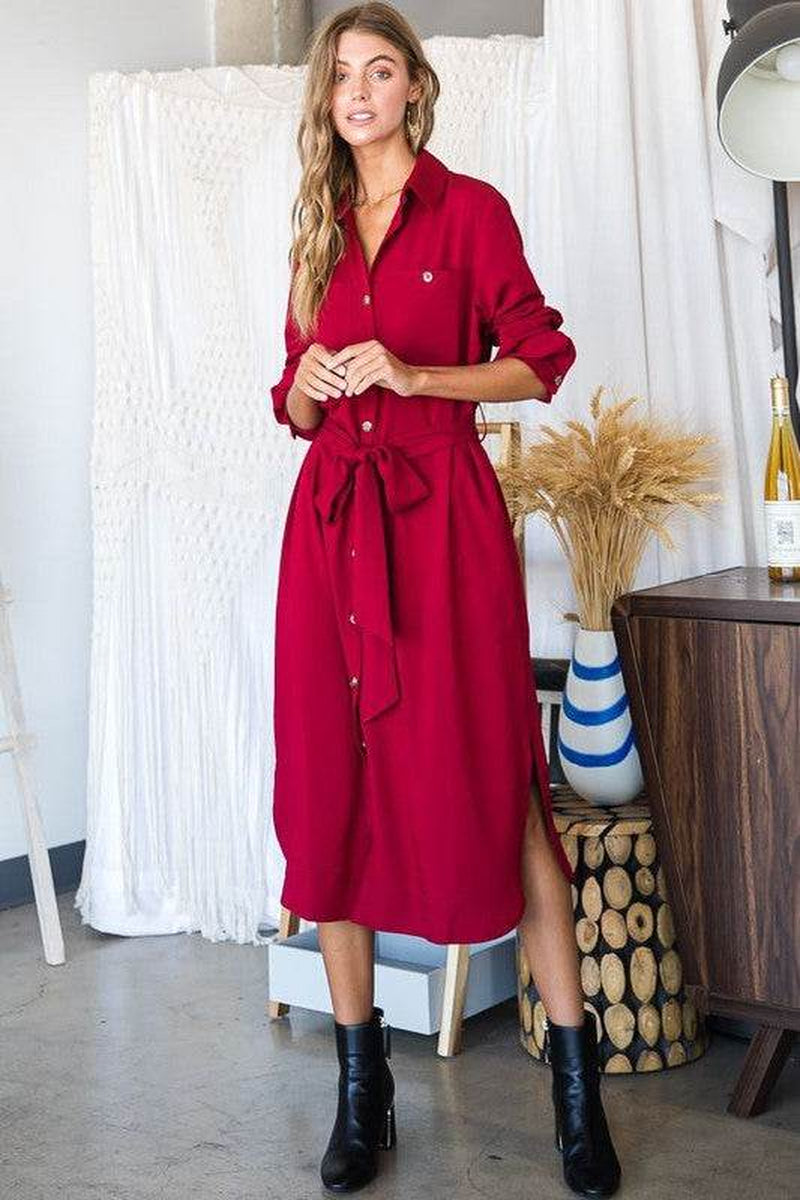 ATLASORA Women’s Button-Down Long Shirt Dress – Casual Loose Fit, Plus Size
