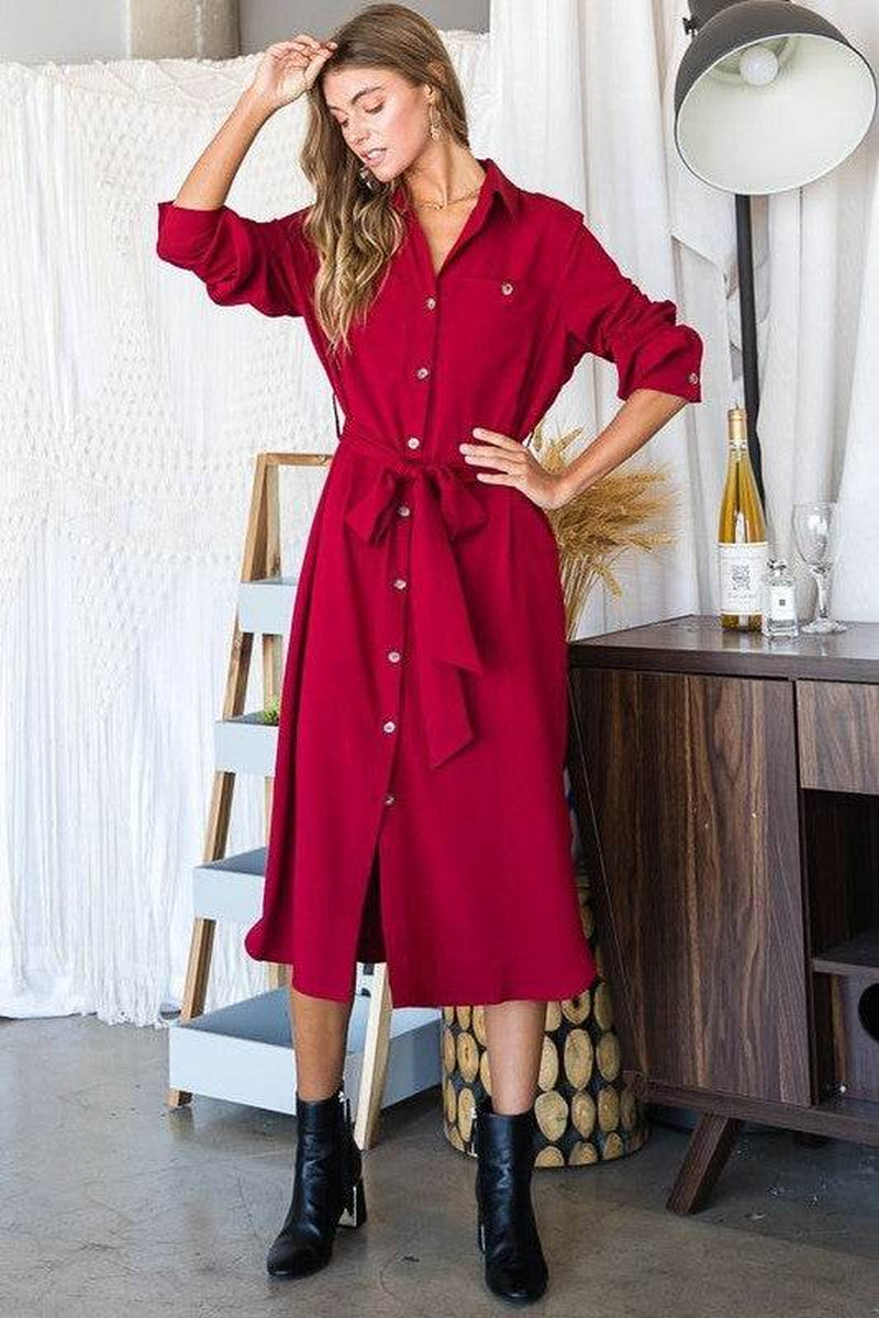 ATLASORA Women’s Button-Down Long Shirt Dress – Casual Loose Fit, Plus Size