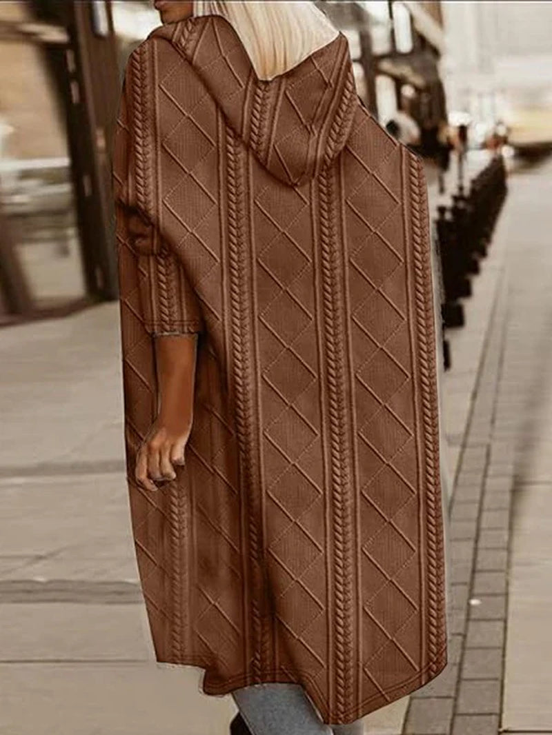 Women’s Long Cable Knit Cardigan – Cozy Open Front Sweater, Layering Knitwear