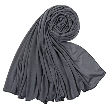 Soft Cotton Jersey Hijab Scarf for Women – Plain Long Muslim Head Wrap, Modest Turban Shawl, Lightweight Jersey Headscarf for Abaya & Everyday Wear