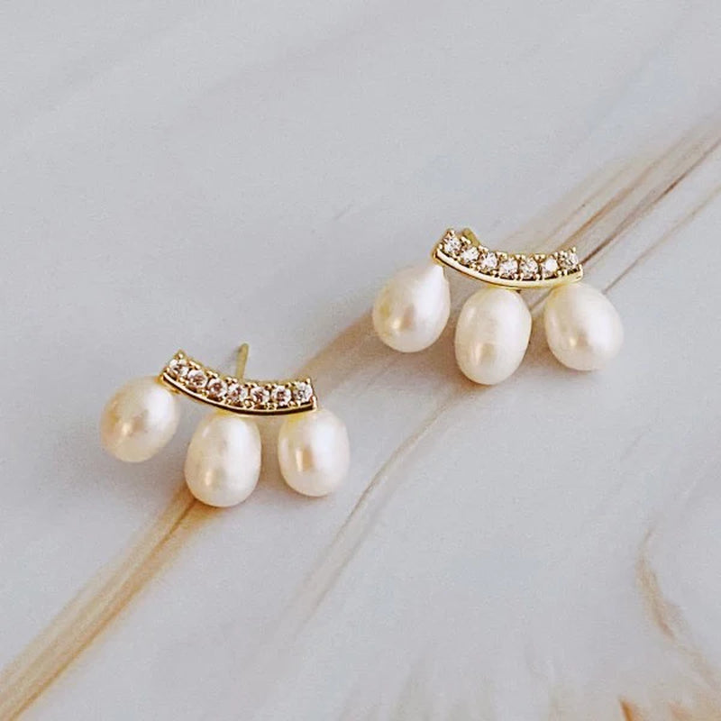 ATLASORA Mini Pearl Stud Earrings – Dainty Tiny Earrings for Women, Classic Elegant Jewelry