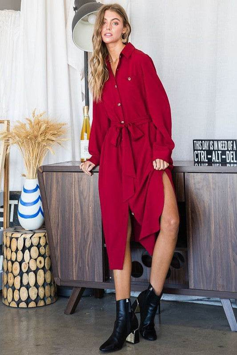ATLASORA Women’s Button-Down Long Shirt Dress – Casual Loose Fit, Plus Size