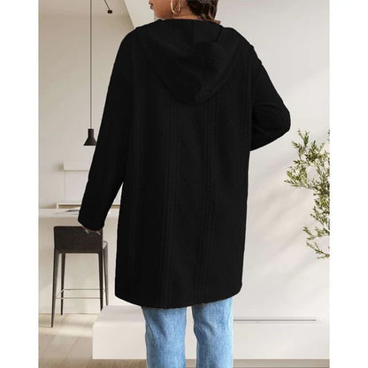 Women’s Long Cable Knit Cardigan – Cozy Open Front Sweater, Layering Knitwear