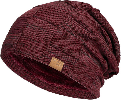 Vgogfly Warm Lined Knit Beanie Unisex hat – Slouchy Thick Winter Skully Stocking Cap
