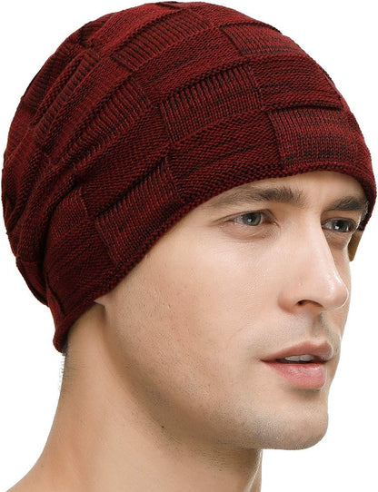 Vgogfly Warm Lined Knit Beanie Unisex hat – Slouchy Thick Winter Skully Stocking Cap