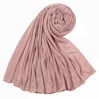 Soft Cotton Jersey Hijab Scarf for Women – Plain Long Muslim Head Wrap, Modest Turban Shawl, Lightweight Jersey Headscarf for Abaya & Everyday Wear