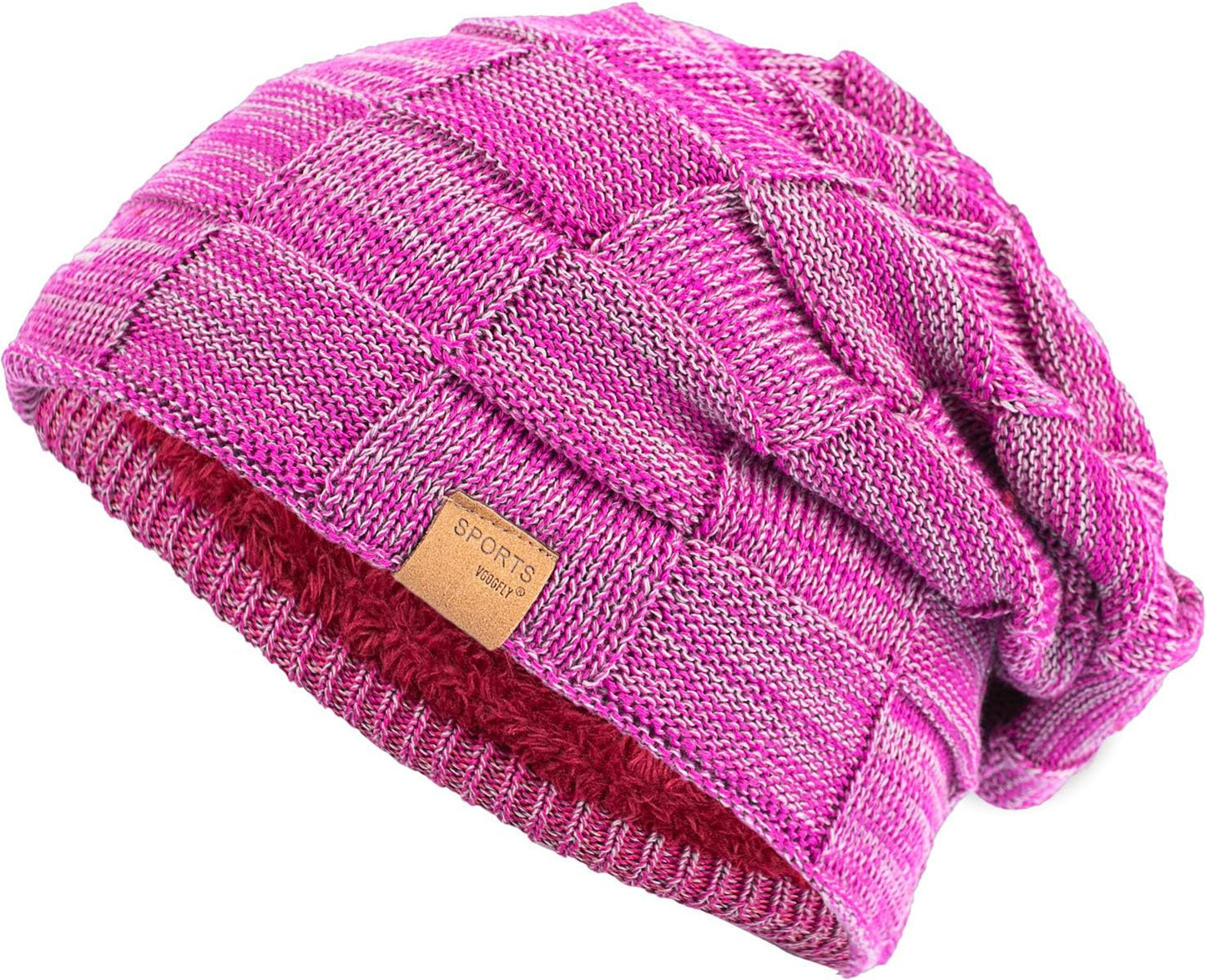 Vgogfly Warm Lined Knit Beanie Unisex hat – Slouchy Thick Winter Skully Stocking Cap