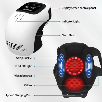 Intelligent Electric Home use Heated Knee Massager – Rechargeable Kneading, Infrared Therapy & Vibration Pain Relief Device