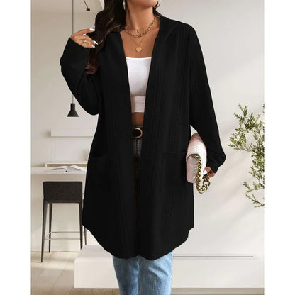 Women’s Long Cable Knit Cardigan – Cozy Open Front Sweater, Layering Knitwear