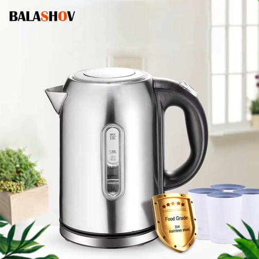 Electric Kettle 1.7L Stainless Steel Fast Boil Water Kettle with Smart Temperature Control – Durable Hot Water Teapot for Home, Kitchen & Office (EU Plug)