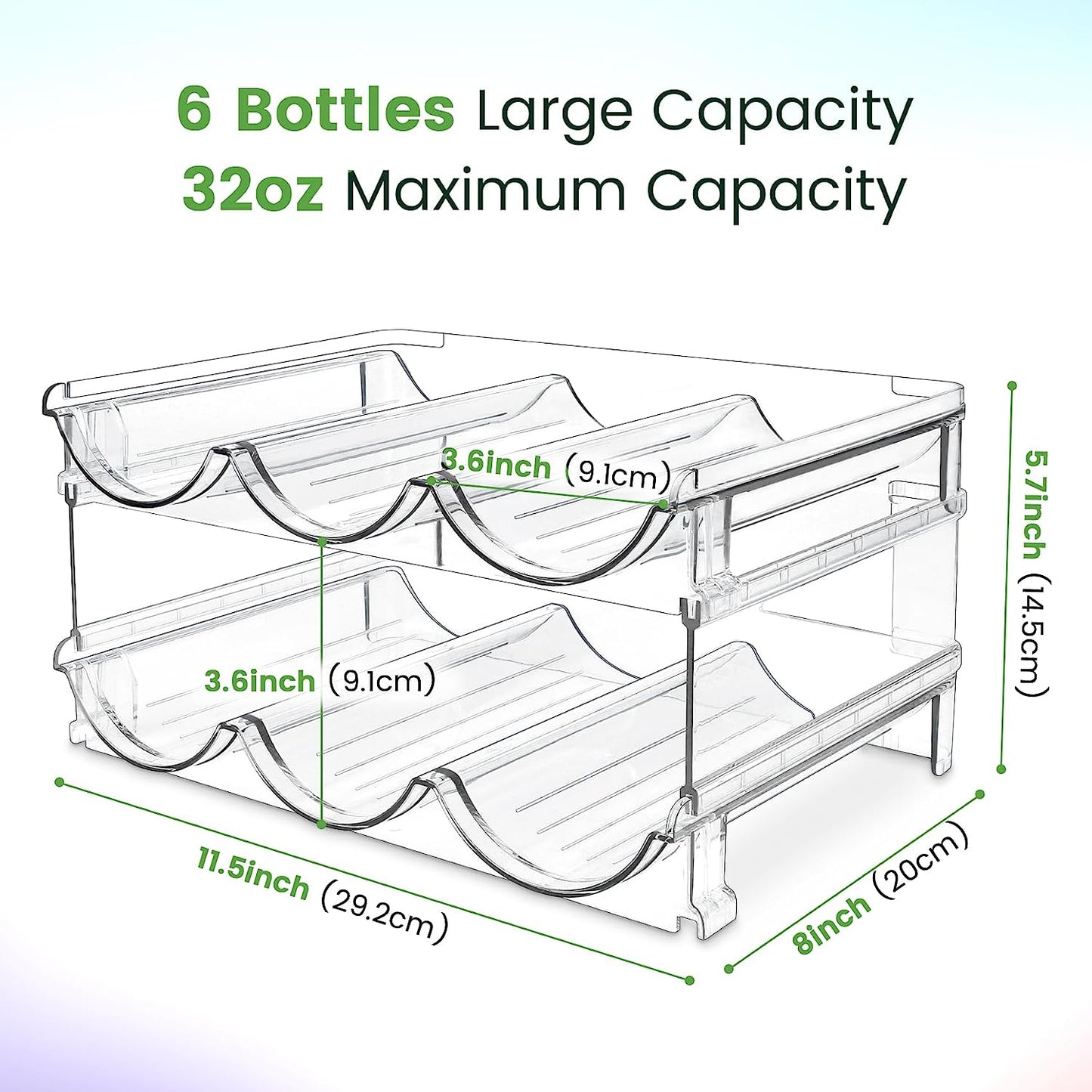 Maximize Your Space & Style – Premium 2-Tier Water Bottle Organizer for a Clutter-Free Life, perfect for kitchens, fridges, or gym areas.