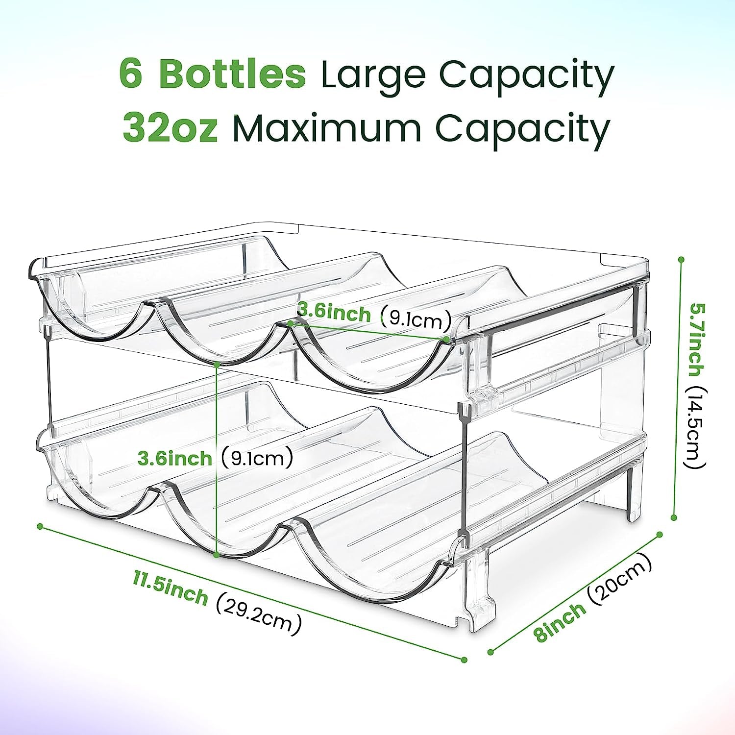 Maximize Your Space & Style – Premium 2-Tier Water Bottle Organizer for a Clutter-Free Life, perfect for kitchens, fridges, or gym areas.