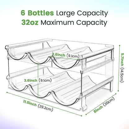 Maximize Your Space & Style – Premium 2-Tier Water Bottle Organizer for a Clutter-Free Life, perfect for kitchens, fridges, or gym areas.