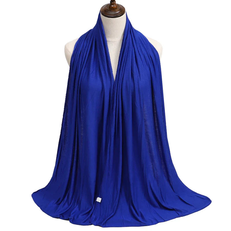 New Jersey Women's 2025 Muslim Fashion Modal Cotton Hijab – Soft, Solid Color Long Scarf High-Quality Headwrap