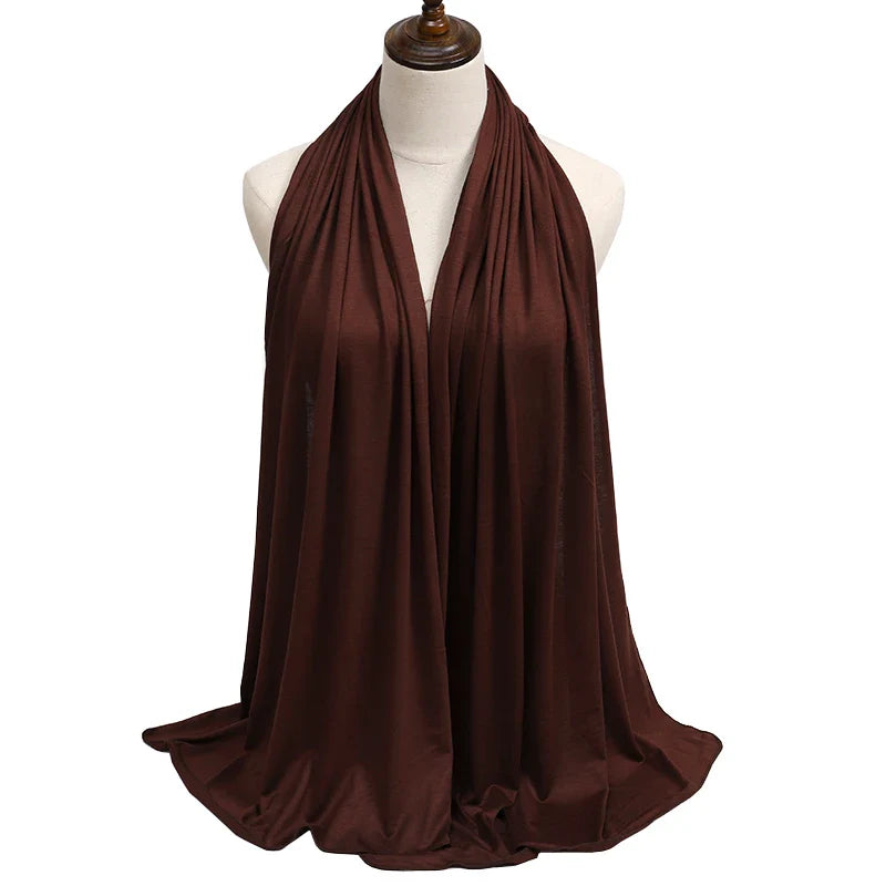 New Jersey Women's 2025 Muslim Fashion Modal Cotton Hijab – Soft, Solid Color Long Scarf High-Quality Headwrap