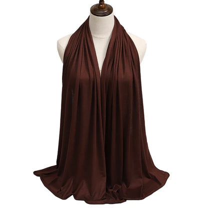 New Jersey Women's 2025 Muslim Fashion Modal Cotton Hijab – Soft, Solid Color Long Scarf High-Quality Headwrap