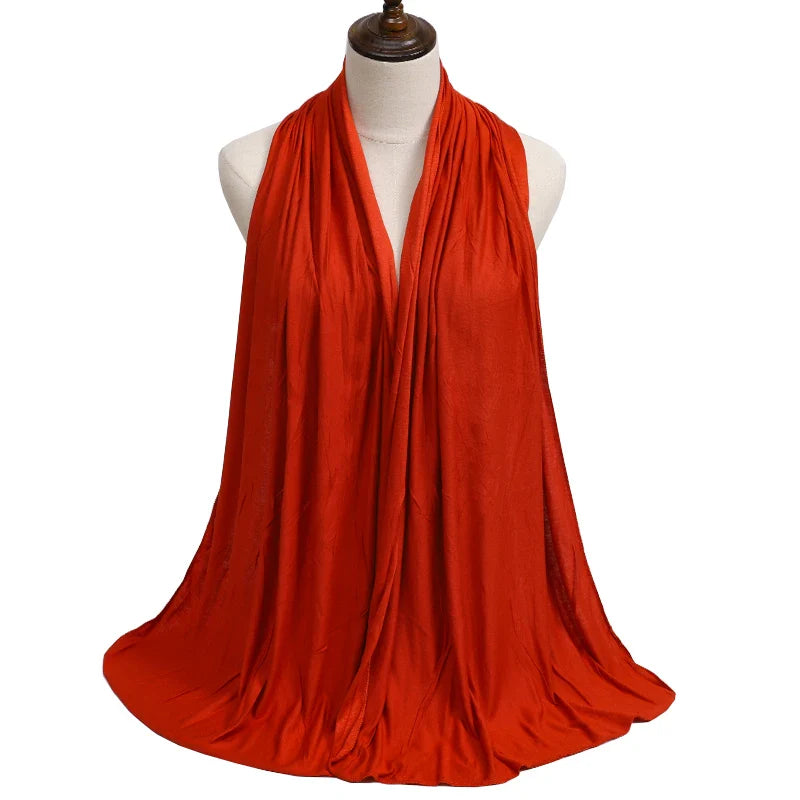 New Jersey Women's 2025 Muslim Fashion Modal Cotton Hijab – Soft, Solid Color Long Scarf High-Quality Headwrap