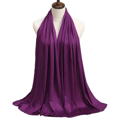 New Jersey Women's 2025 Muslim Fashion Modal Cotton Hijab – Soft, Solid Color Long Scarf High-Quality Headwrap