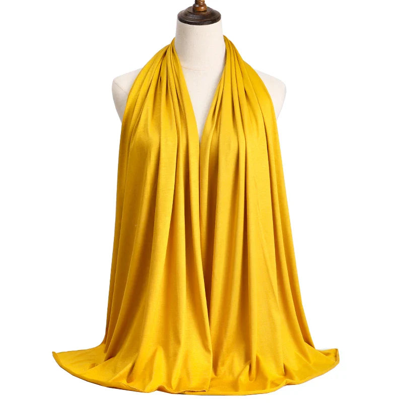 New Jersey Women's 2025 Muslim Fashion Modal Cotton Hijab – Soft, Solid Color Long Scarf High-Quality Headwrap