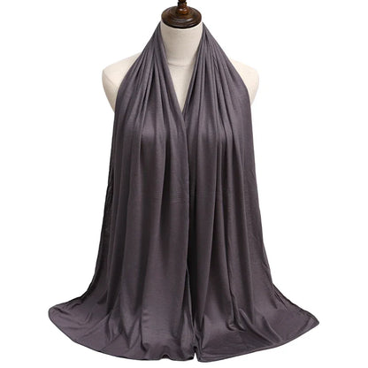 New Jersey Women's 2025 Muslim Fashion Modal Cotton Hijab – Soft, Solid Color Long Scarf High-Quality Headwrap