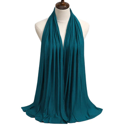 New Jersey Women's 2025 Muslim Fashion Modal Cotton Hijab – Soft, Solid Color Long Scarf High-Quality Headwrap