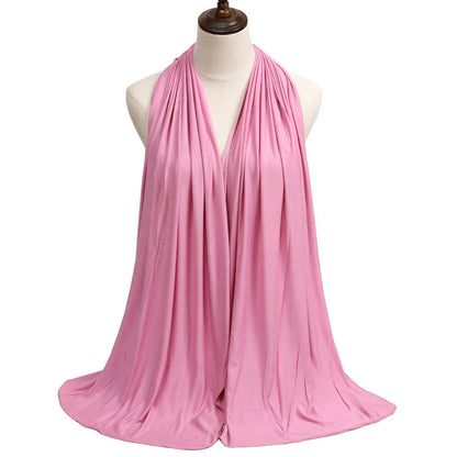 New Jersey Women's 2025 Muslim Fashion Modal Cotton Hijab – Soft, Solid Color Long Scarf High-Quality Headwrap
