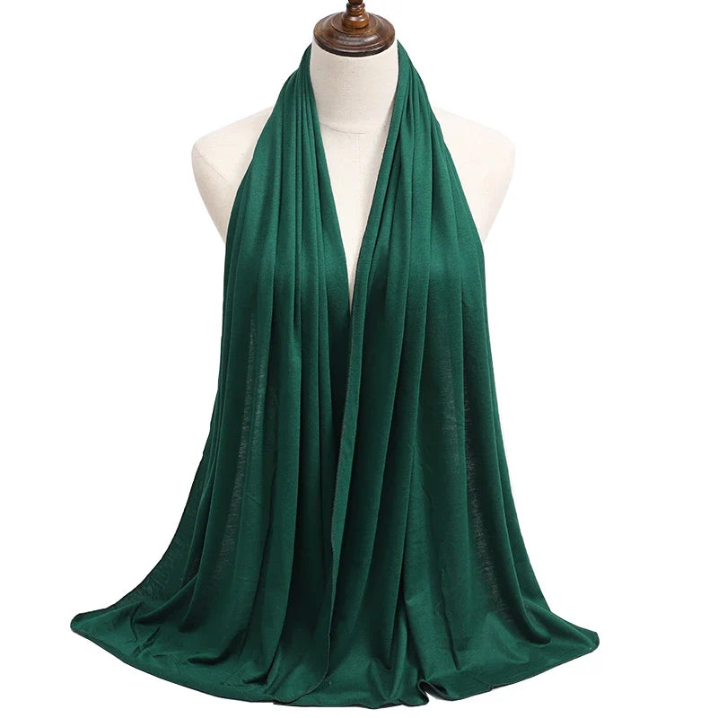 New Jersey Women's 2025 Muslim Fashion Modal Cotton Hijab – Soft, Solid Color Long Scarf High-Quality Headwrap