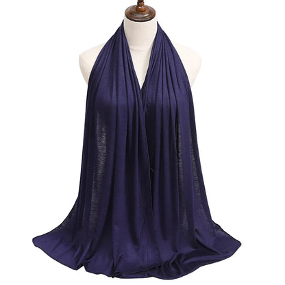 New Jersey Women's 2025 Muslim Fashion Modal Cotton Hijab – Soft, Solid Color Long Scarf High-Quality Headwrap