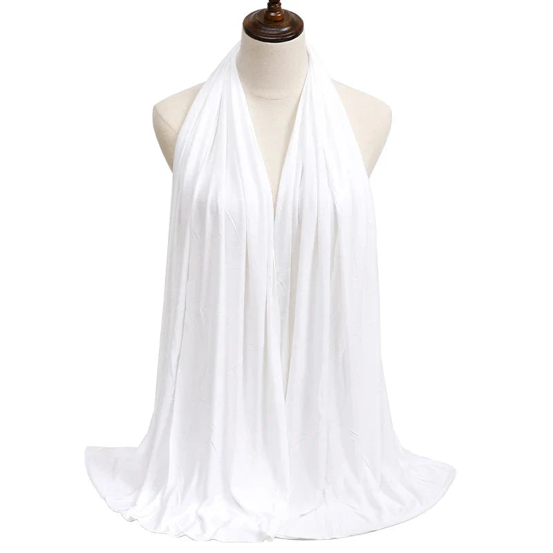 New Jersey Women's 2025 Muslim Fashion Modal Cotton Hijab – Soft, Solid Color Long Scarf High-Quality Headwrap
