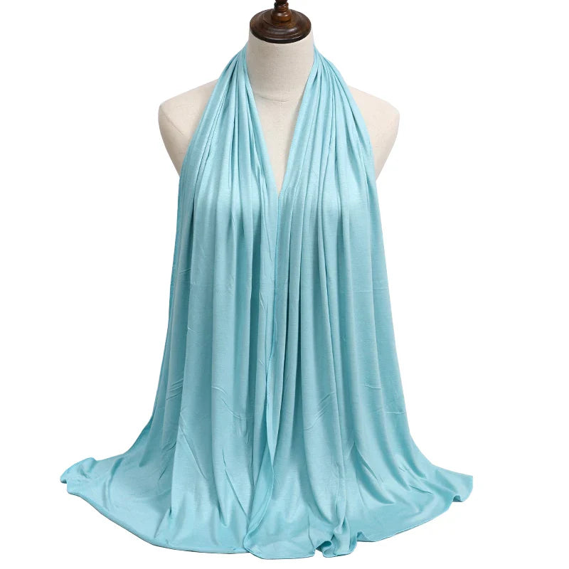 New Jersey Women's 2025 Muslim Fashion Modal Cotton Hijab – Soft, Solid Color Long Scarf High-Quality Headwrap