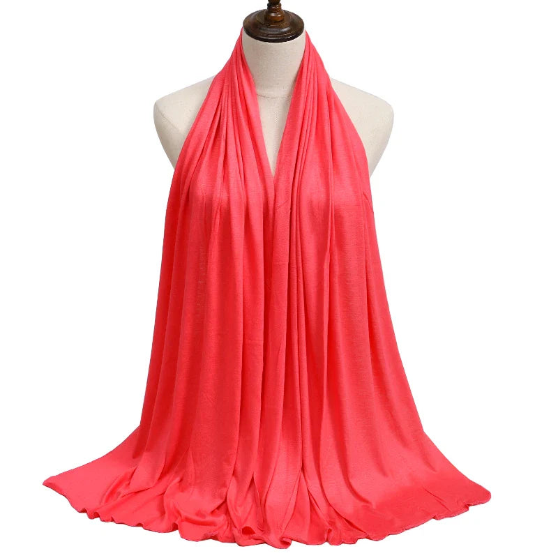 New Jersey Women's 2025 Muslim Fashion Modal Cotton Hijab – Soft, Solid Color Long Scarf High-Quality Headwrap