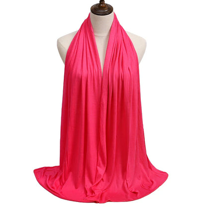 New Jersey Women's 2025 Muslim Fashion Modal Cotton Hijab – Soft, Solid Color Long Scarf High-Quality Headwrap