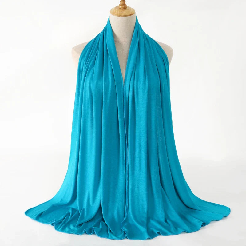 New Jersey Women's 2025 Muslim Fashion Modal Cotton Hijab – Soft, Solid Color Long Scarf High-Quality Headwrap