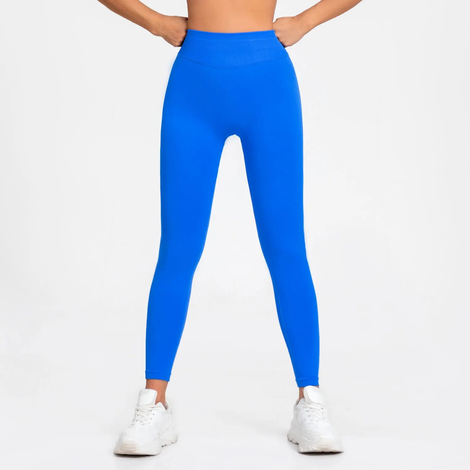 ATLASORA Women’s Seamless Sports Leggings – Ribbed High-Waist Yoga Pants, Scrunch Bum Tights for Gym, Fitness & Workout