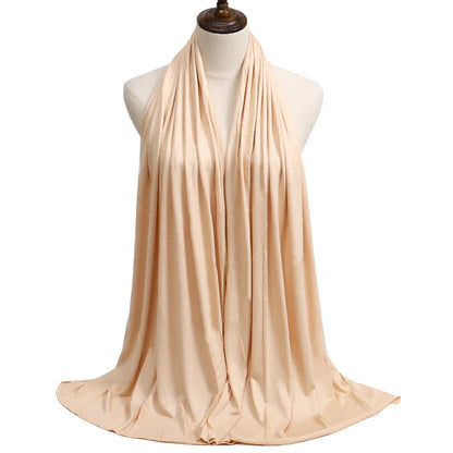 New Jersey Women's 2025 Muslim Fashion Modal Cotton Hijab – Soft, Solid Color Long Scarf High-Quality Headwrap