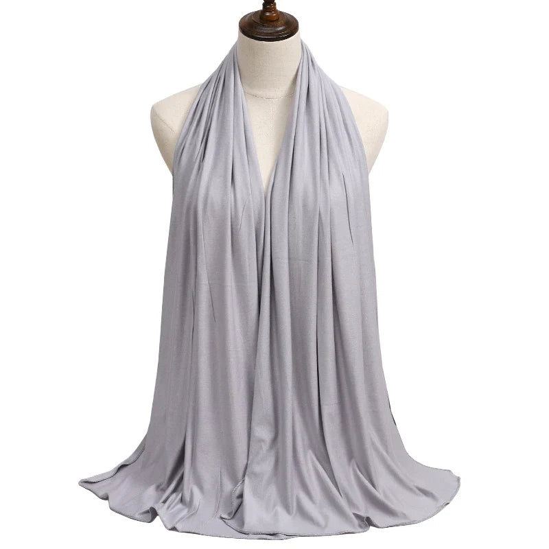 New Jersey Women's 2025 Muslim Fashion Modal Cotton Hijab – Soft, Solid Color Long Scarf High-Quality Headwrap