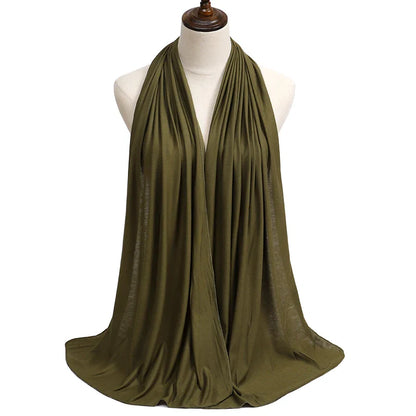New Jersey Women's 2025 Muslim Fashion Modal Cotton Hijab – Soft, Solid Color Long Scarf High-Quality Headwrap