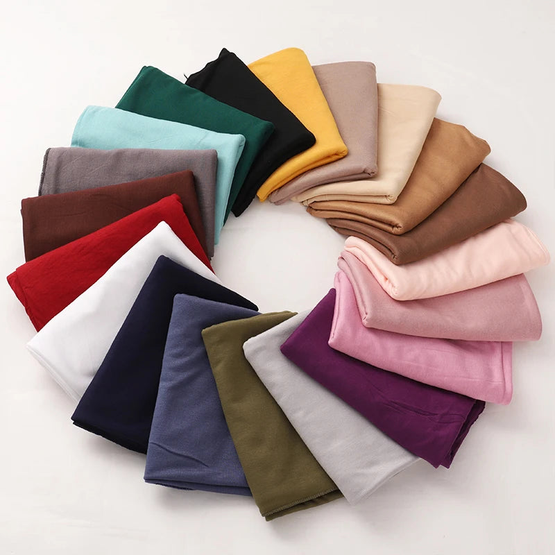 New Jersey Women's 2025 Muslim Fashion Modal Cotton Hijab – Soft, Solid Color Long Scarf High-Quality Headwrap