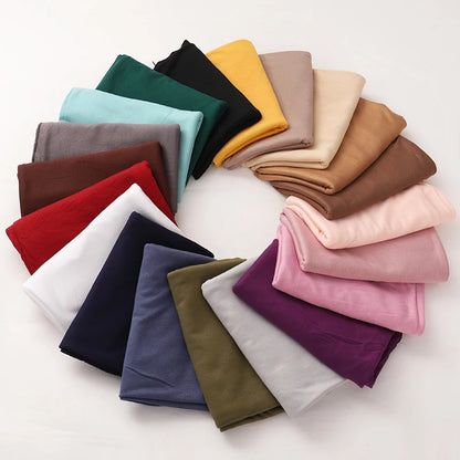 New Jersey Women's 2025 Muslim Fashion Modal Cotton Hijab – Soft, Solid Color Long Scarf High-Quality Headwrap