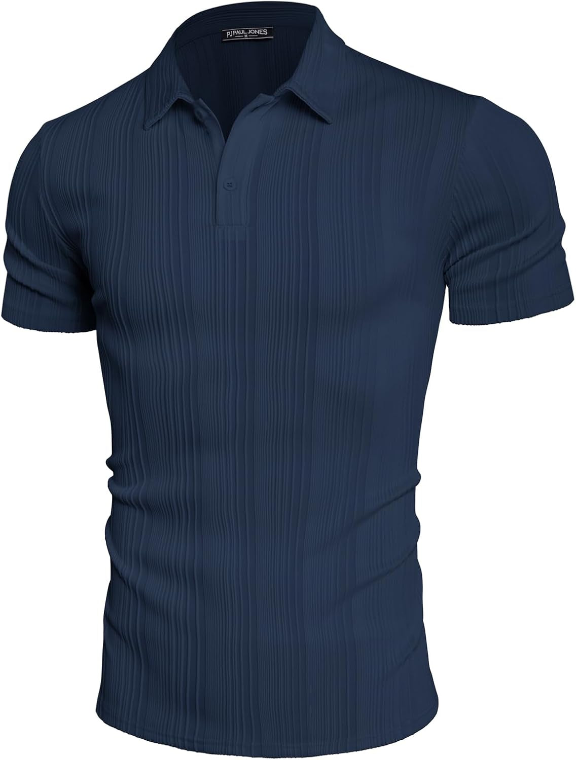 ATLASORA Men's Summer Textured Knit Polo Shirt – Regular Fit, Stretchy & Stylish for Golf or Casual Wear
